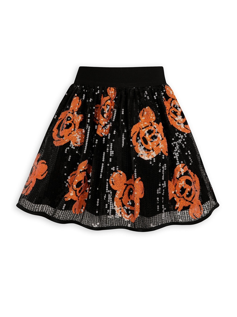 Disney black and orange sequin pumpkin skirt